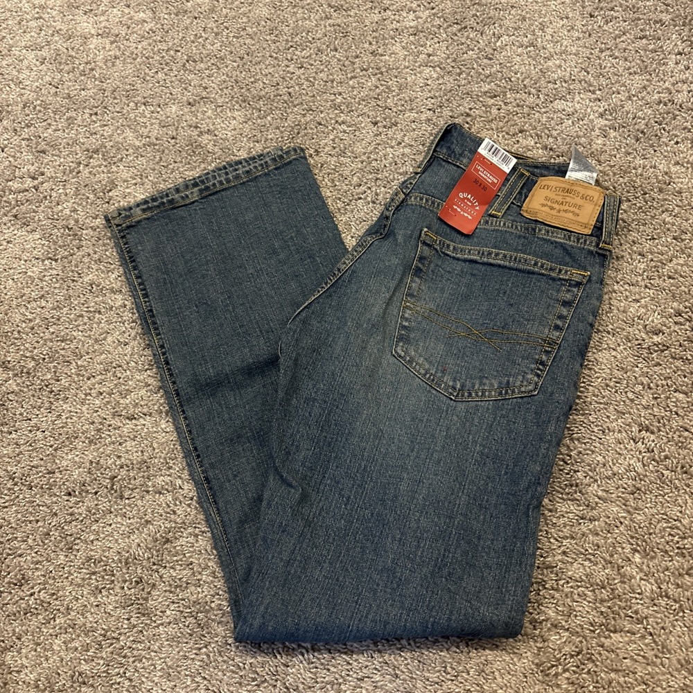NEW Signature By Levi Strauss Blue Jeans Men's 30x30 Ultra Flex Bootcut Denim